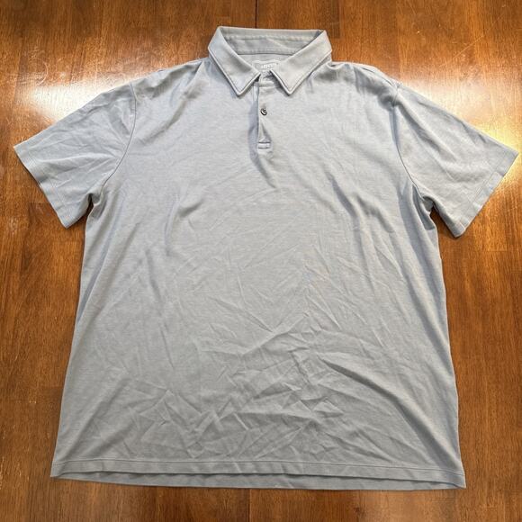 Charles Tyrwhitt Short Sleeve Polo Shirt Men’s Size Large Blue Stretch Performan - Picture 1 of 8
